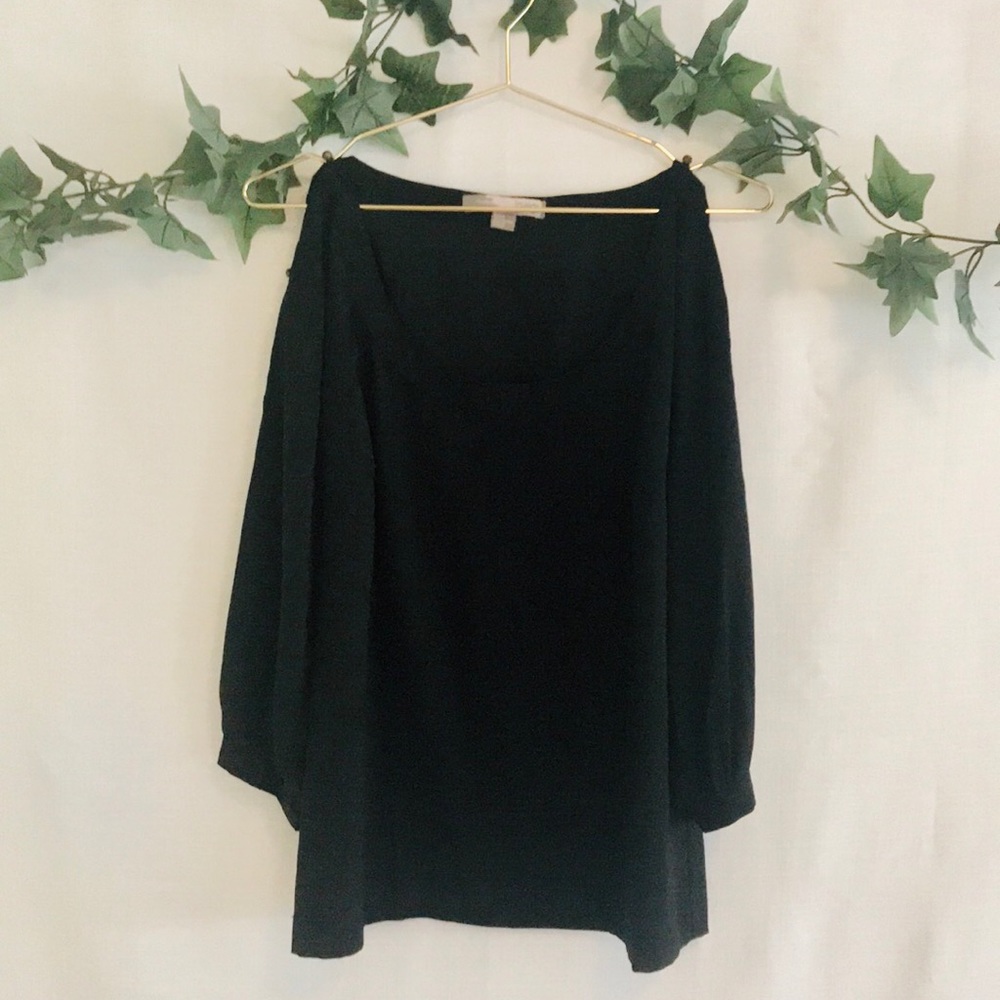 Black side slit top with buttons, Forever 21